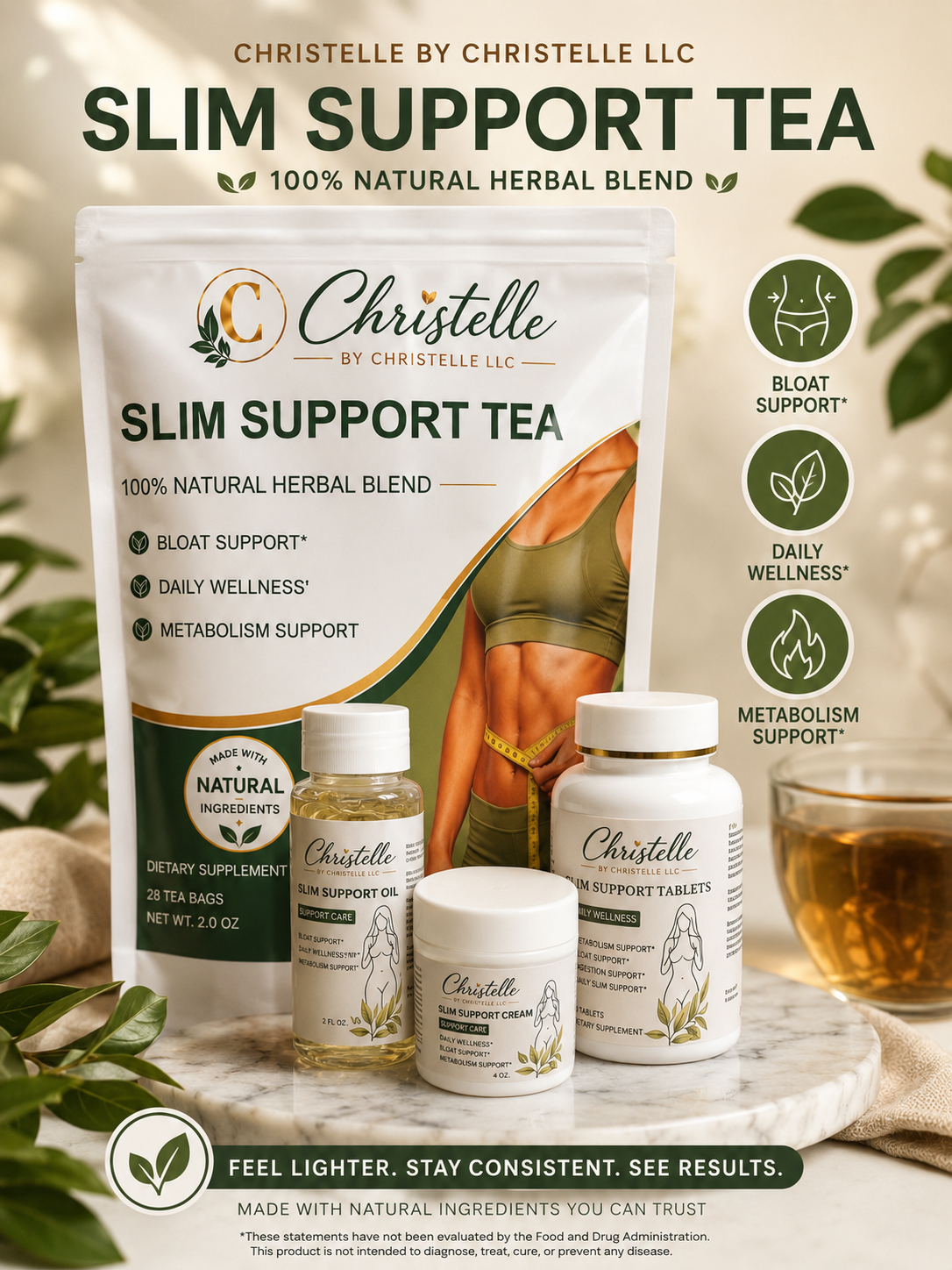 Christelle Slim Support Tea Wellness Set – Natural Herbal Blend