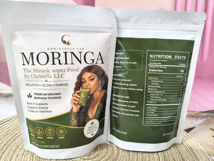 Christelle LLC Premium Organic Moringa Powder – 100g Superfood Supplement